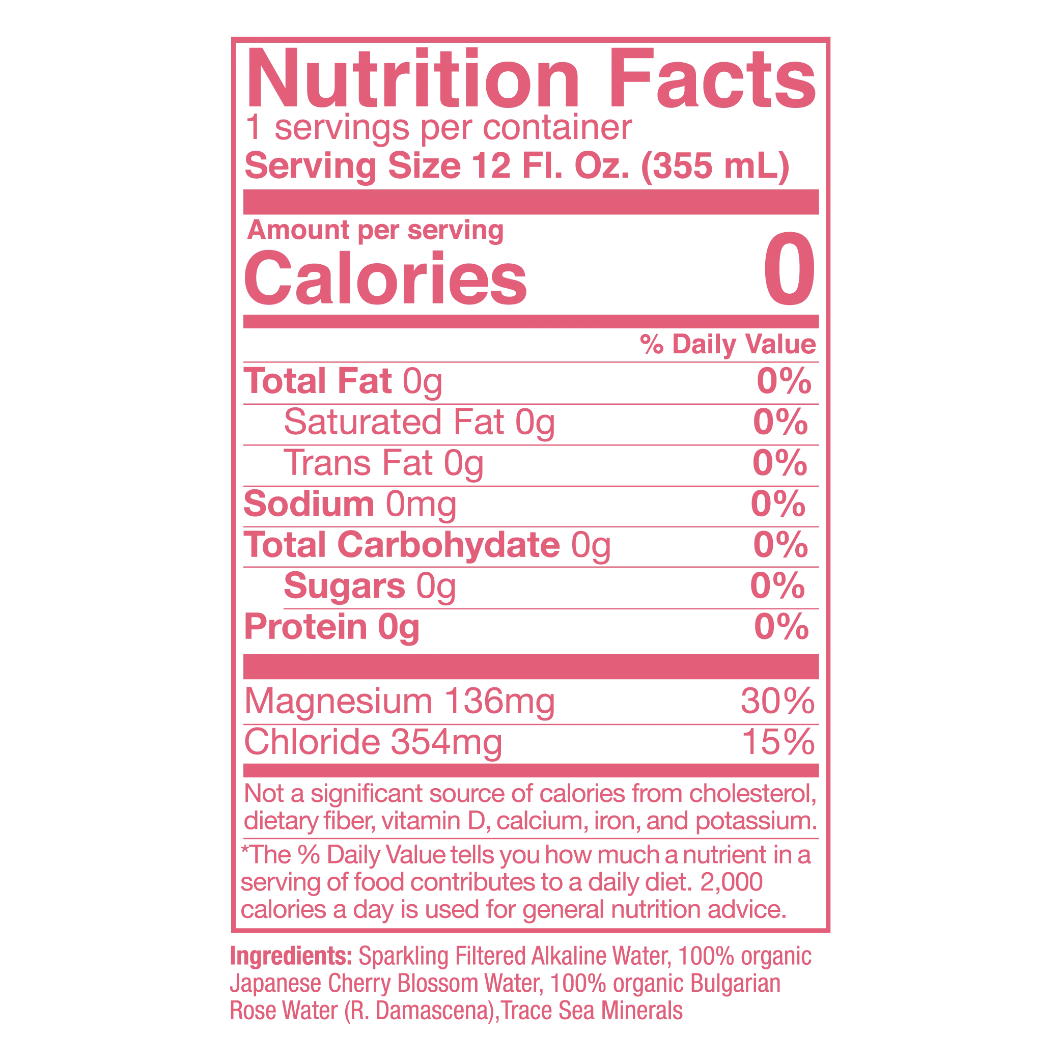 Sparkling Japanese Cherry Blossom Water Rōzu Sparkling Rose Water