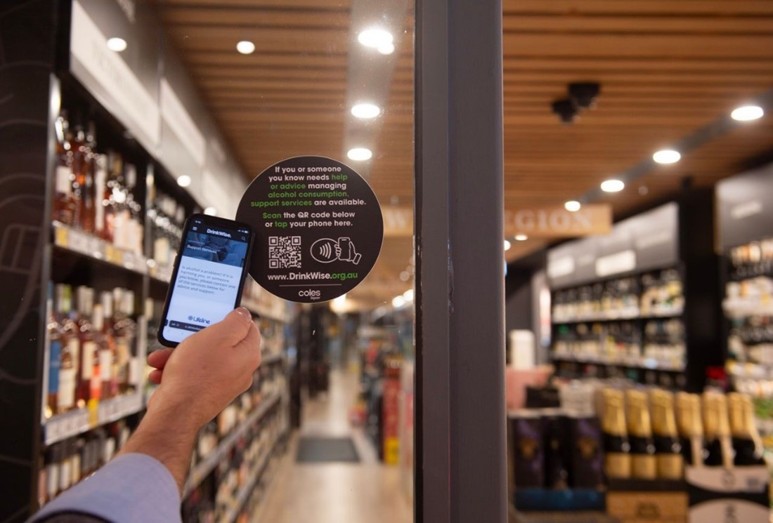 Promoting moderation and support services at the point of purchase