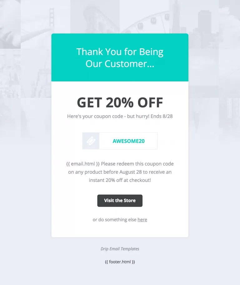 Coupon Code Template Drip Email Templates