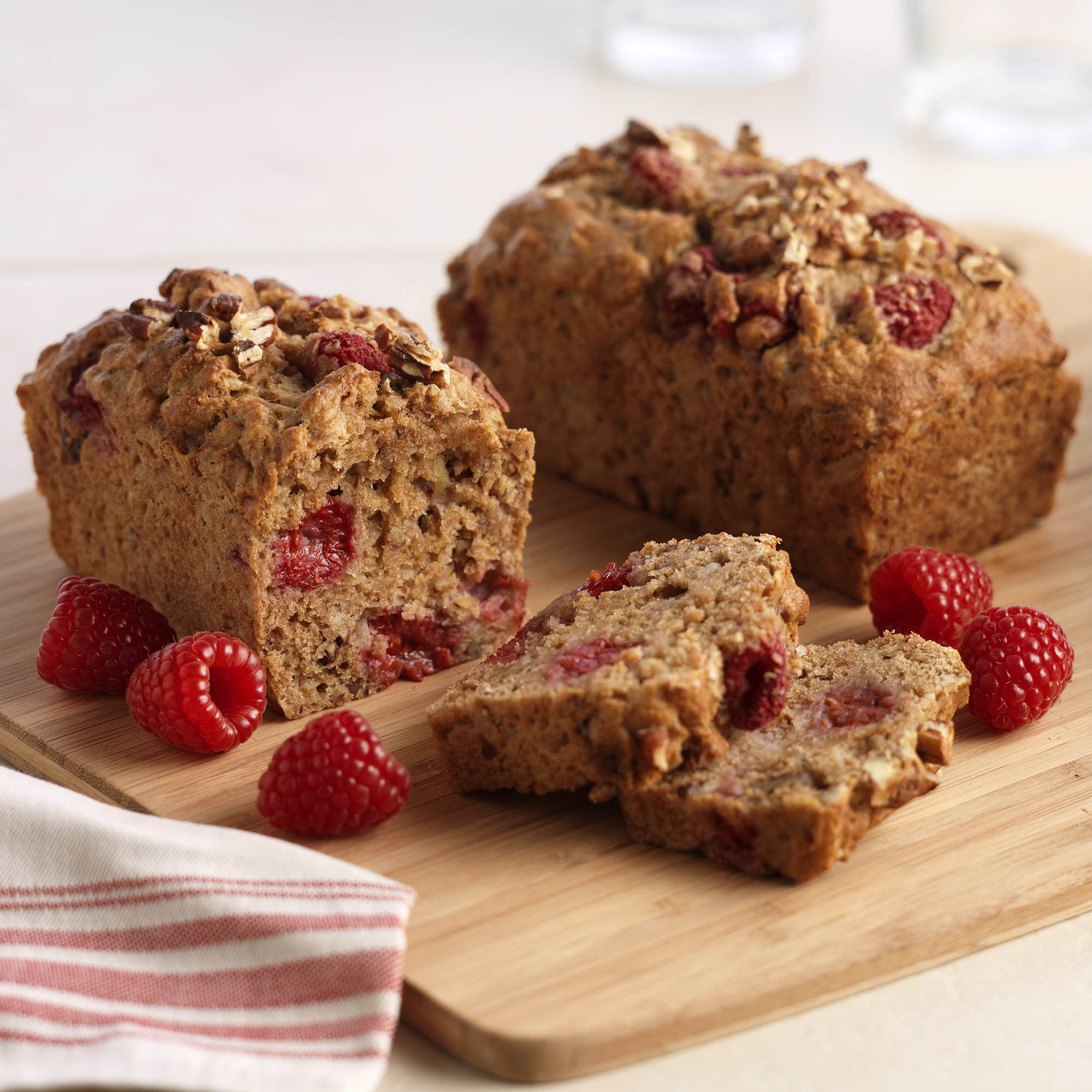 Raspberry Pear Pecan Quick Bread