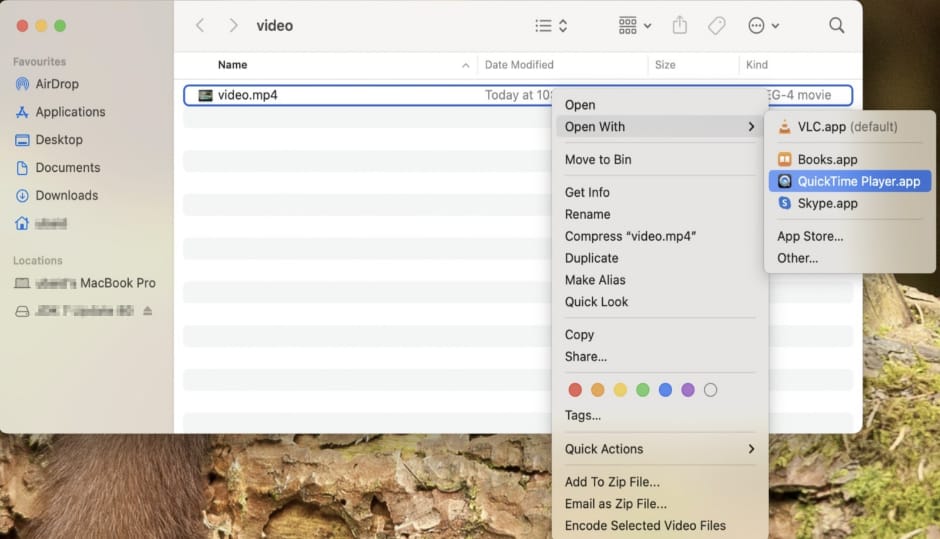 Step 1 Open QuickTime and Load Your Video File Driveby Smart Phone