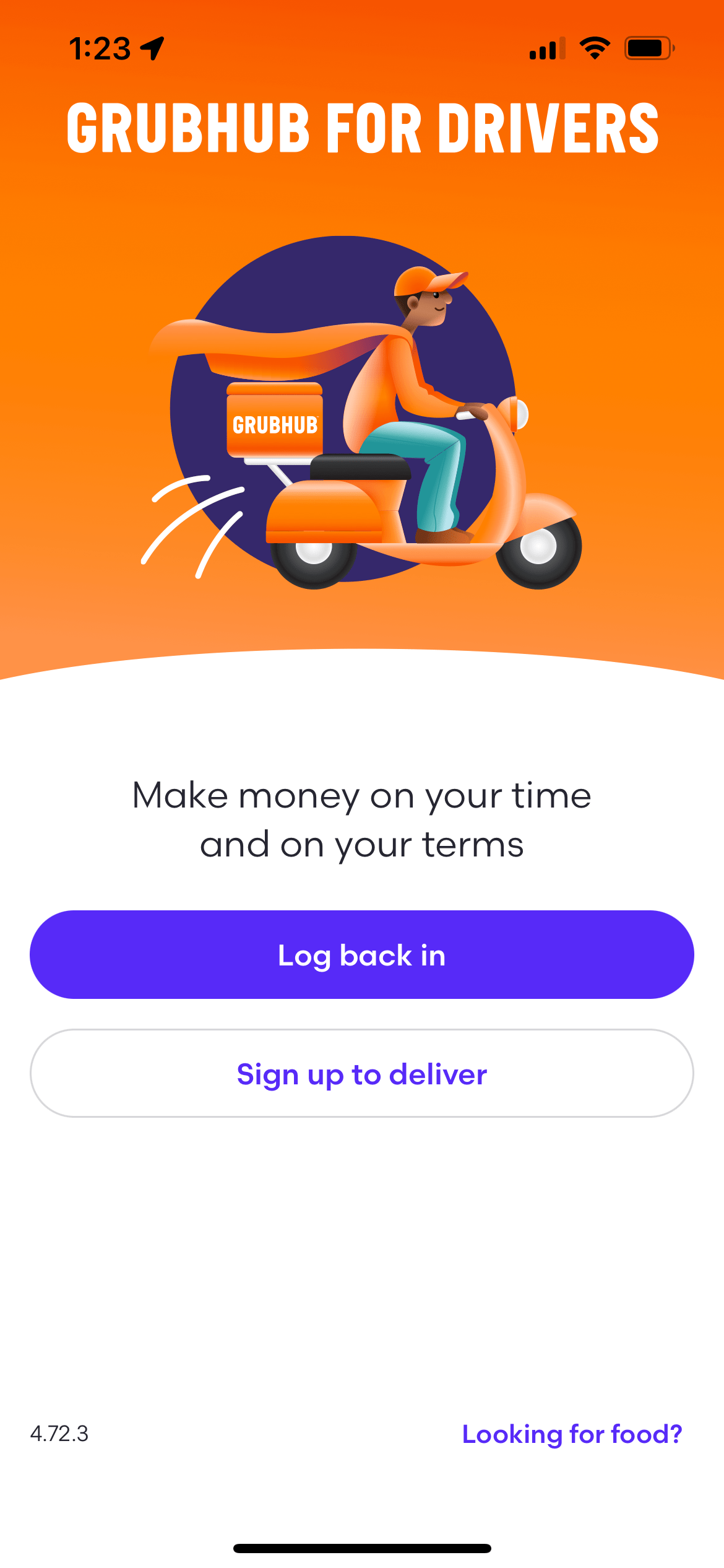 How do I reset my password in the Grubhub for Drivers app? Grubhub