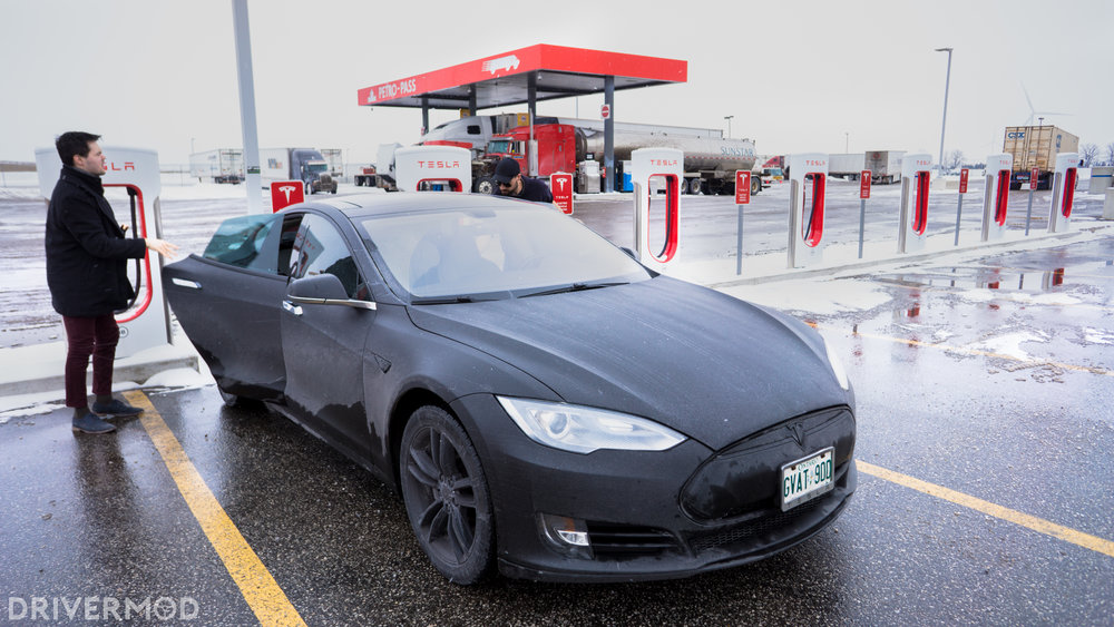 Road tripping a HighMileage Tesla Model S, In the Canadian Cold