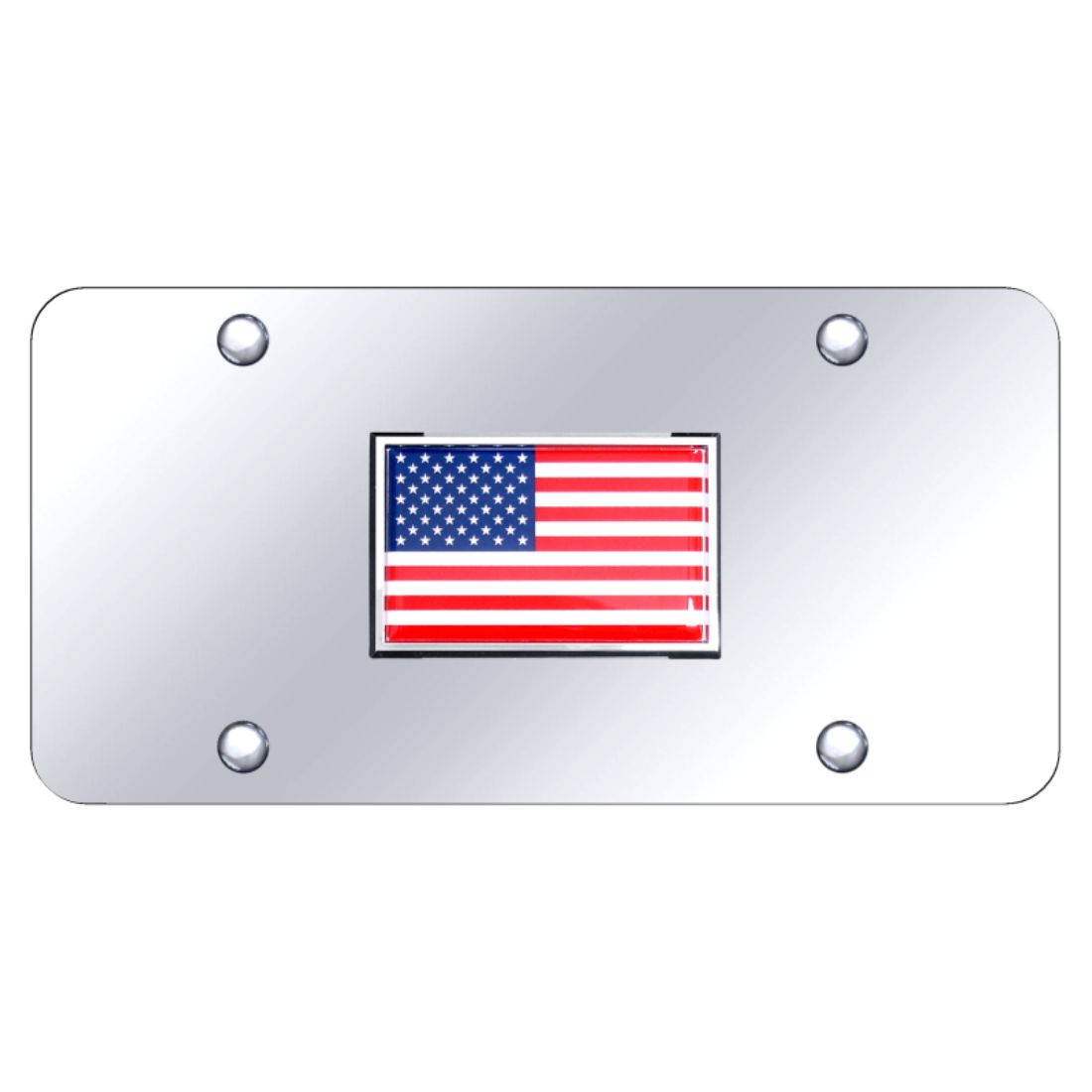 Usa Flag Chrome Stainless Steel License Plate eBay