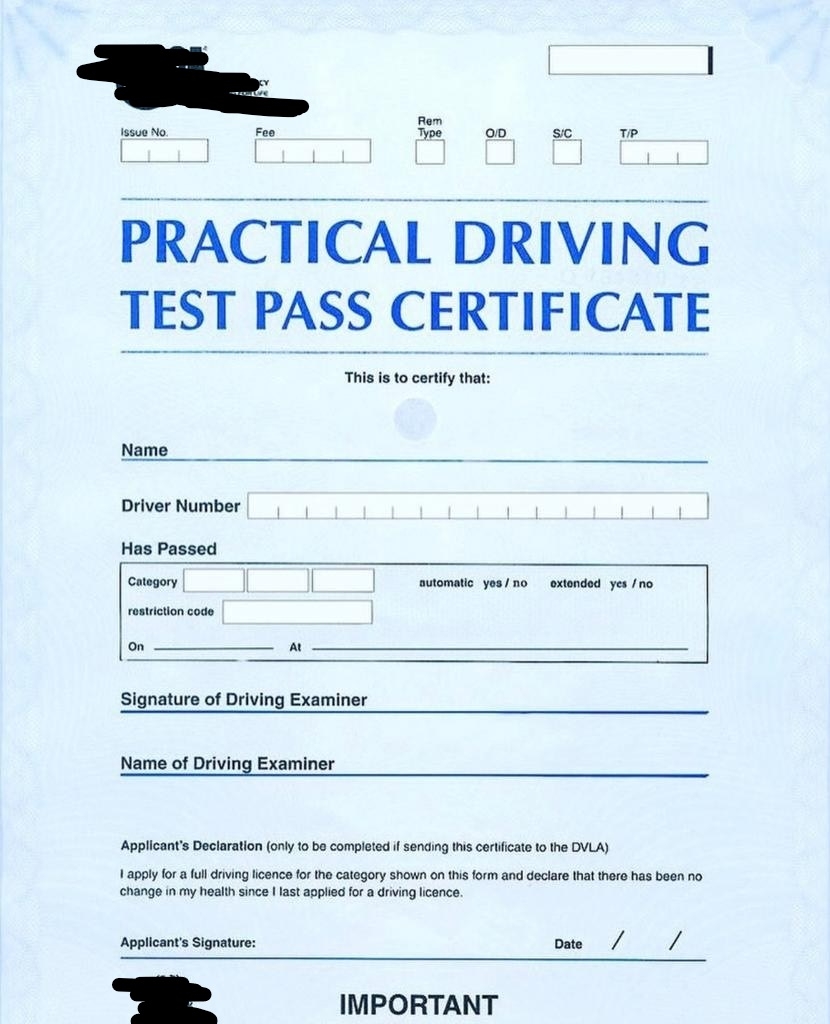 1 Place To Buy Your Practical Driving Test Certificate » 2022