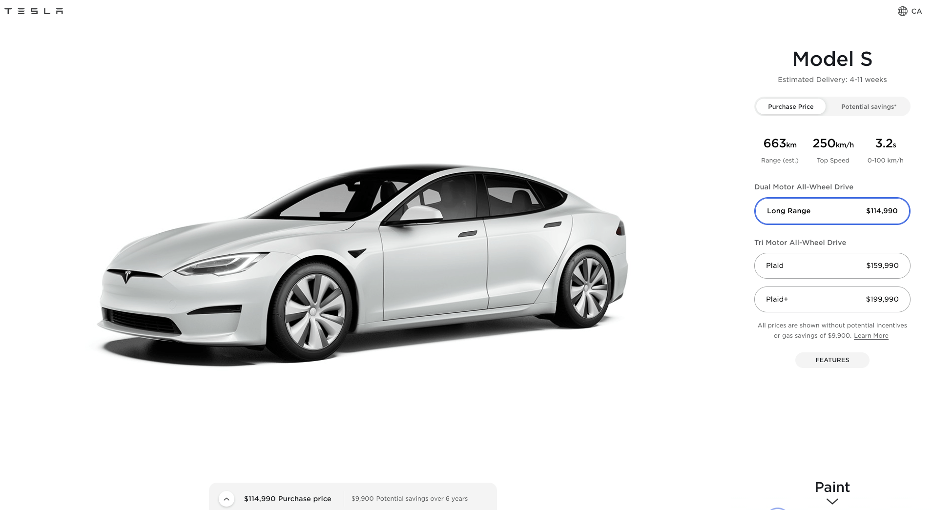 Tesla increases price of Plaid+ Model S in Canada and U.S., Model 3 and