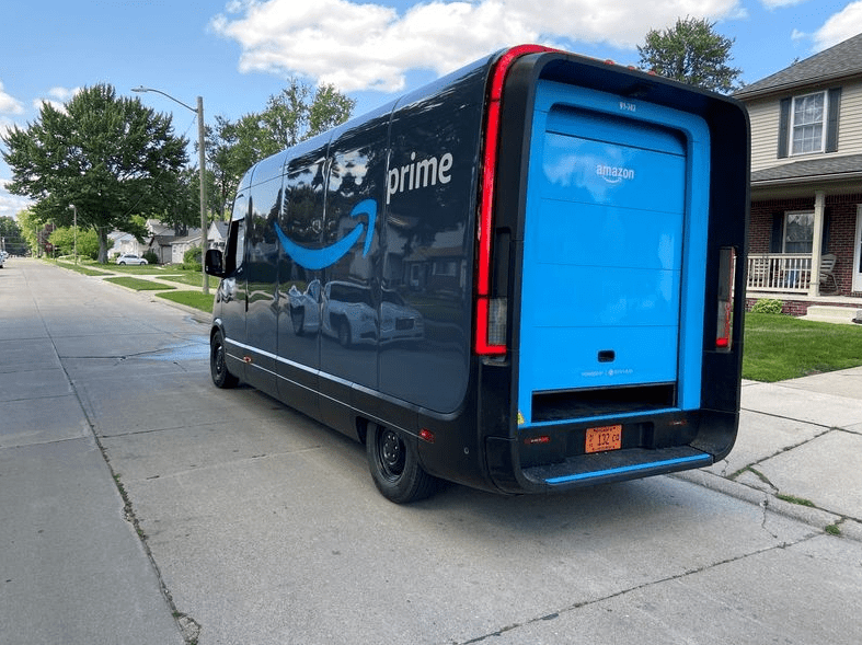 Rivian's Amazon delivery vans spotted testing in Detroit, Michigan