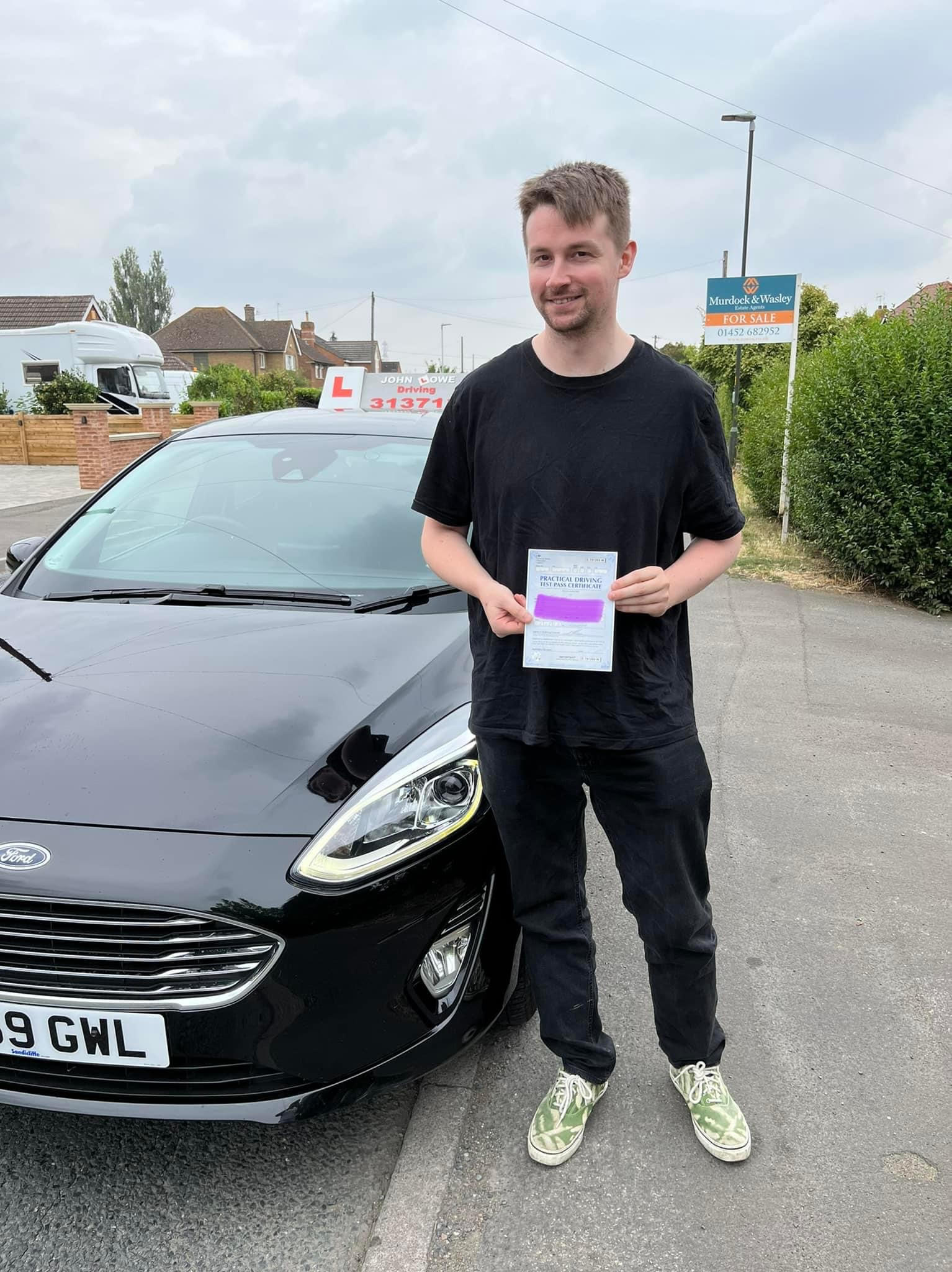 Tyler Wing, driving lessons Gloucester. John Lowe Driving.