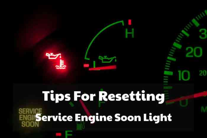 How to reset the service engine soon light