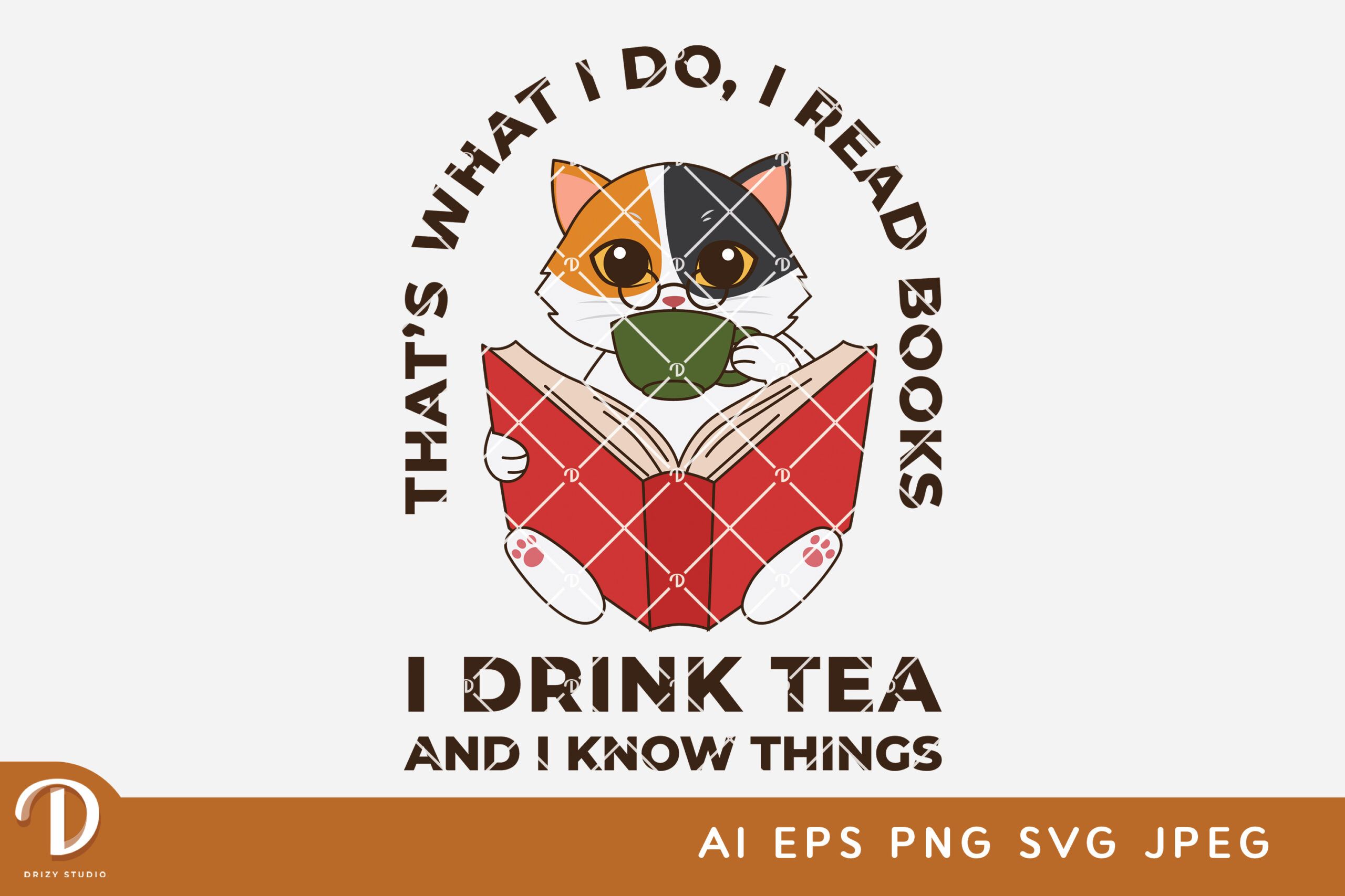 Calico Cat Wisdom Quotes for TShirt Design Drizy Studio