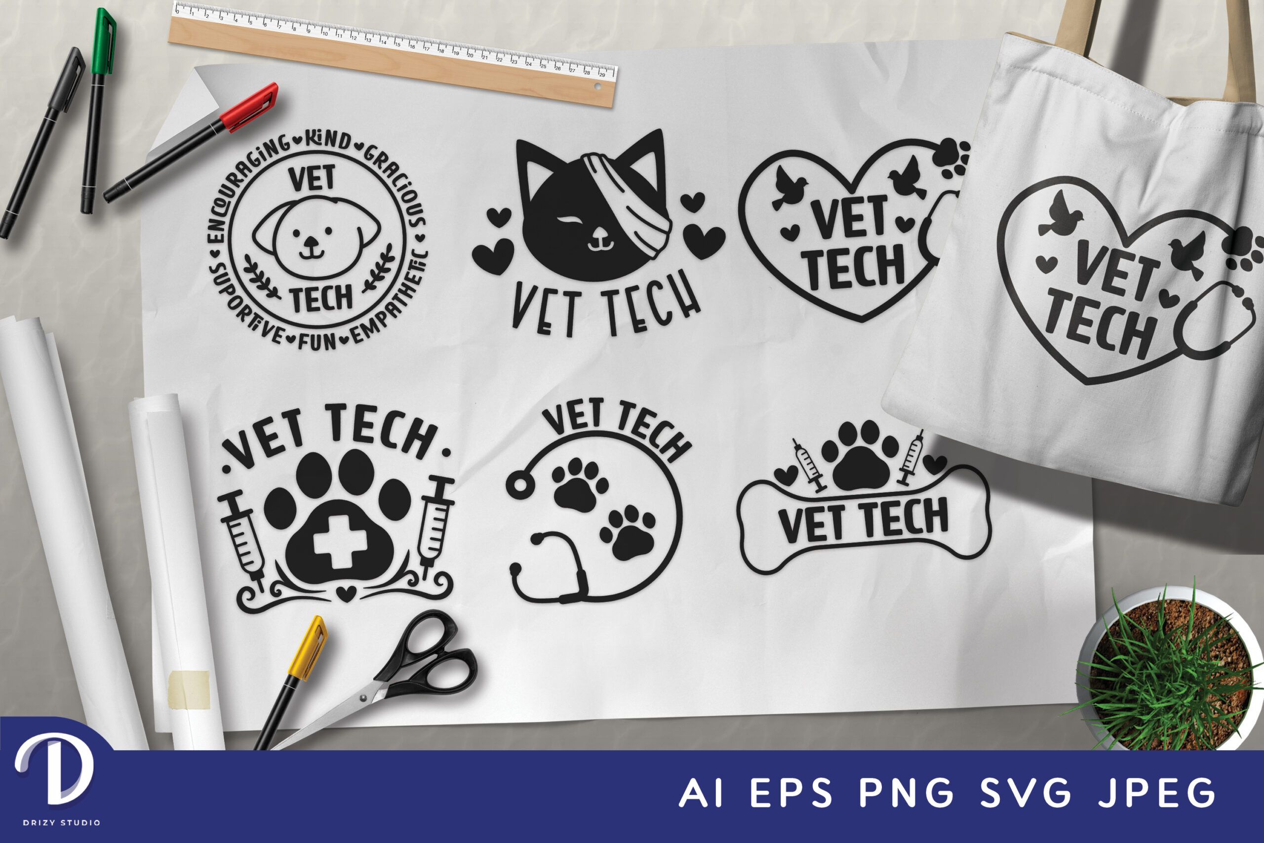 Vet Tech SVG Bundle Vet Life SVG Drizy Studio