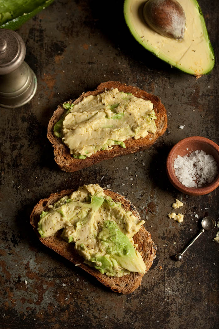 30 second 'poached' egg on smashed avo and rye toast Drizzle and Dip