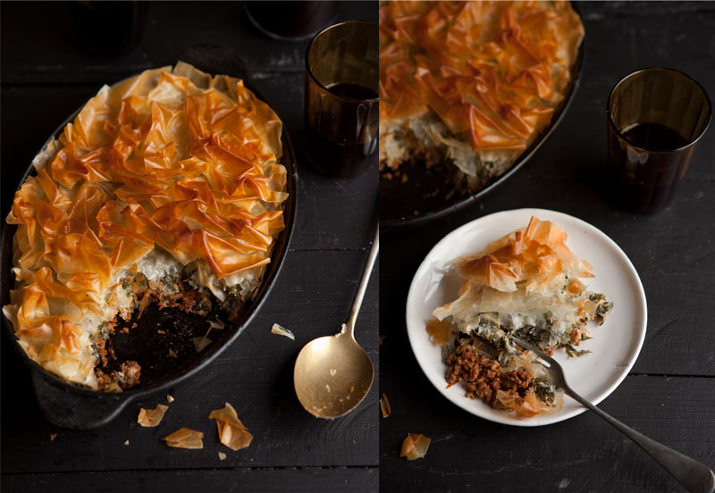 Beef Florentine phyllo pie Drizzle and Dip