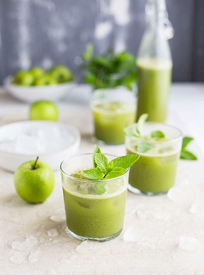 A green juice with cucumber, celery, mint & ginger recipe Drizzle and Dip