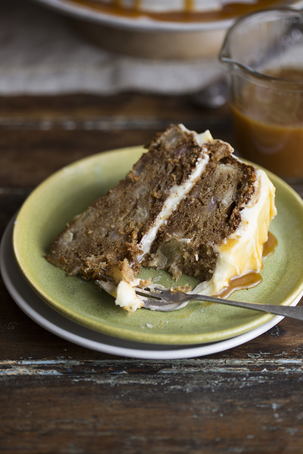 Apple & pear cake with cream cheese frosting and salted caramel recipe Drizzle and Dip
