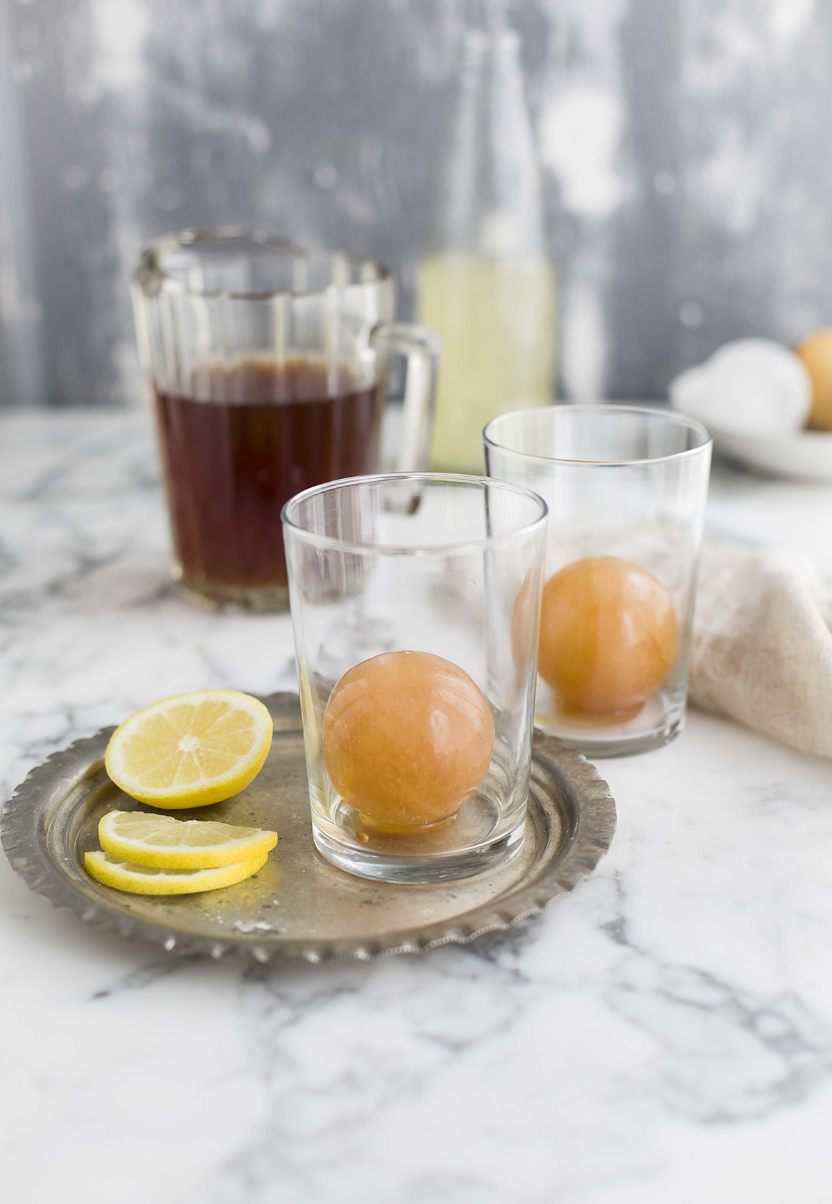 Rooibos & mint iced tea recipe with lychee, lemon & ginger Drizzle