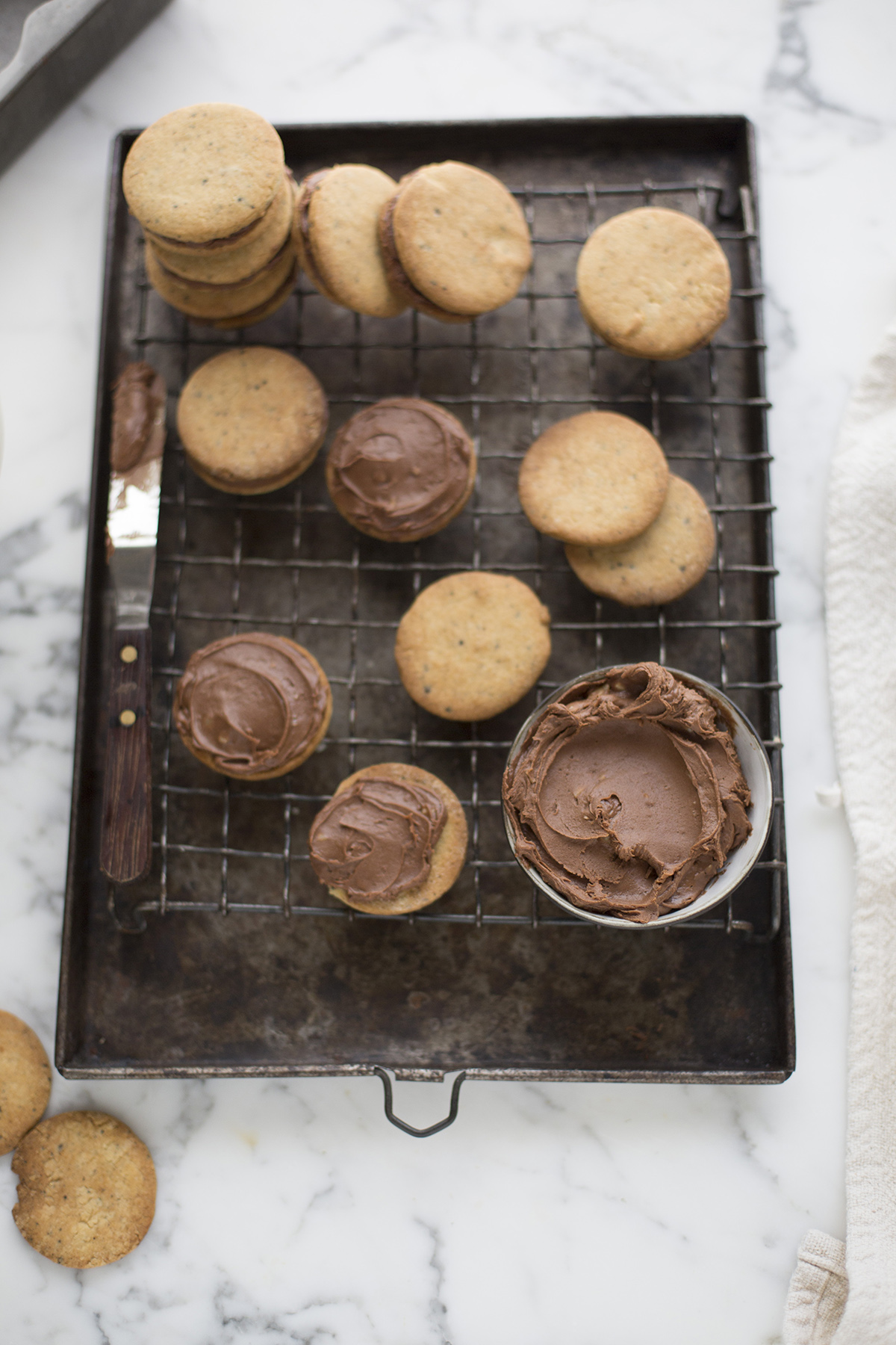 coffee, chocolate & nutella cookie sandwiches recipe Drizzle and Dip