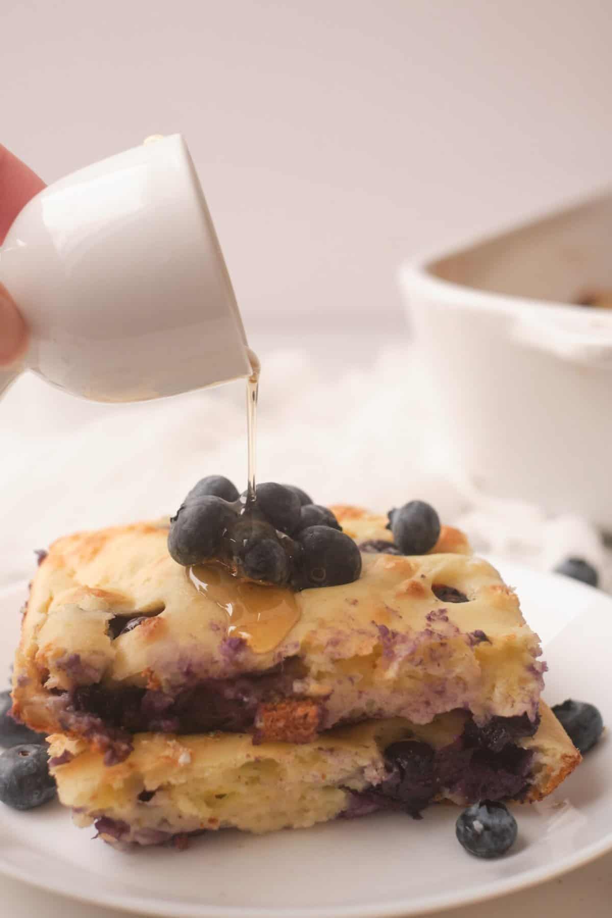 Baked blueberry lemon pancake squares Drizzle Me Skinny!