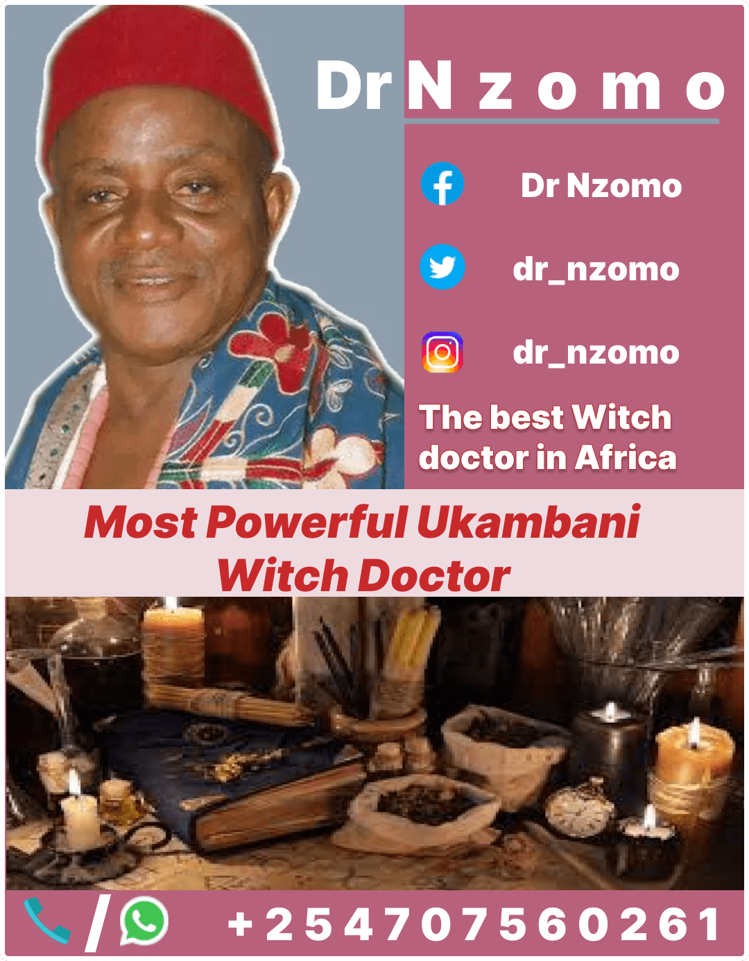 Daktari Wa Kienyeji Dr Nzomo the Powerful Witch