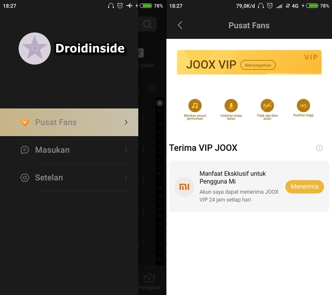 Joox VIP Gratis Khusus MI Fans Droidinside