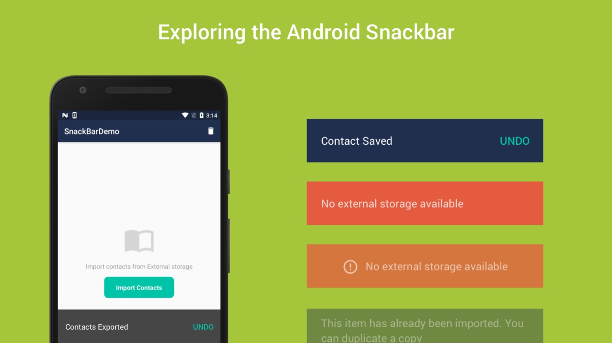 Exploring the Android SnackBar