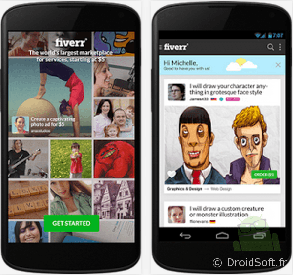 Fiverr la place de marché qui vous rend service pour 5 sur Android