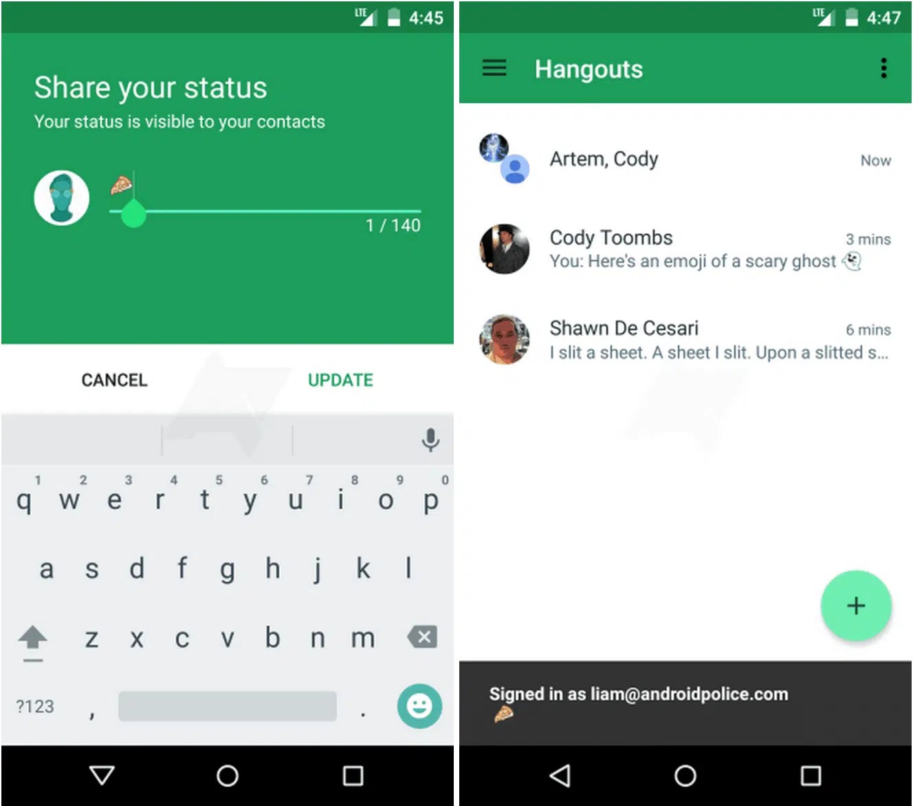 Hangouts Android 4.0 les premières images DroidSoft