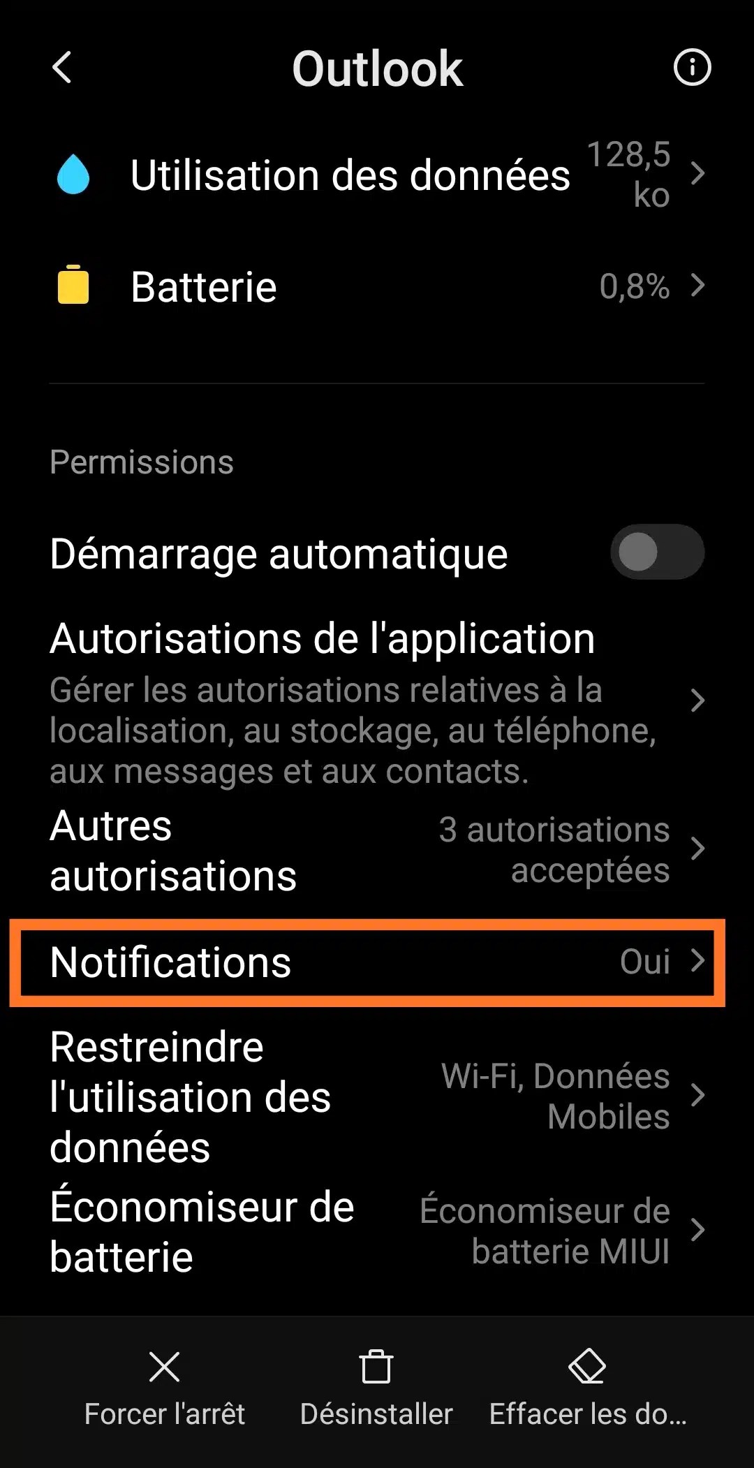 Désactiver les notifications d'une application sur Android