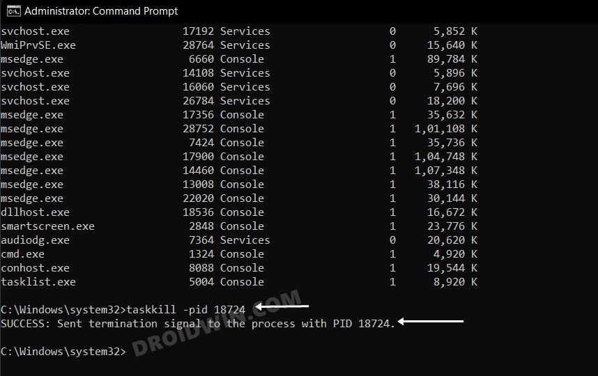 End Task/Force Kill App via Command Prompt (CMD) in Windows