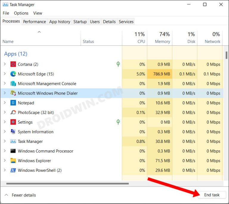 Find all running processes using Powershell in Windows 11 DroidWin