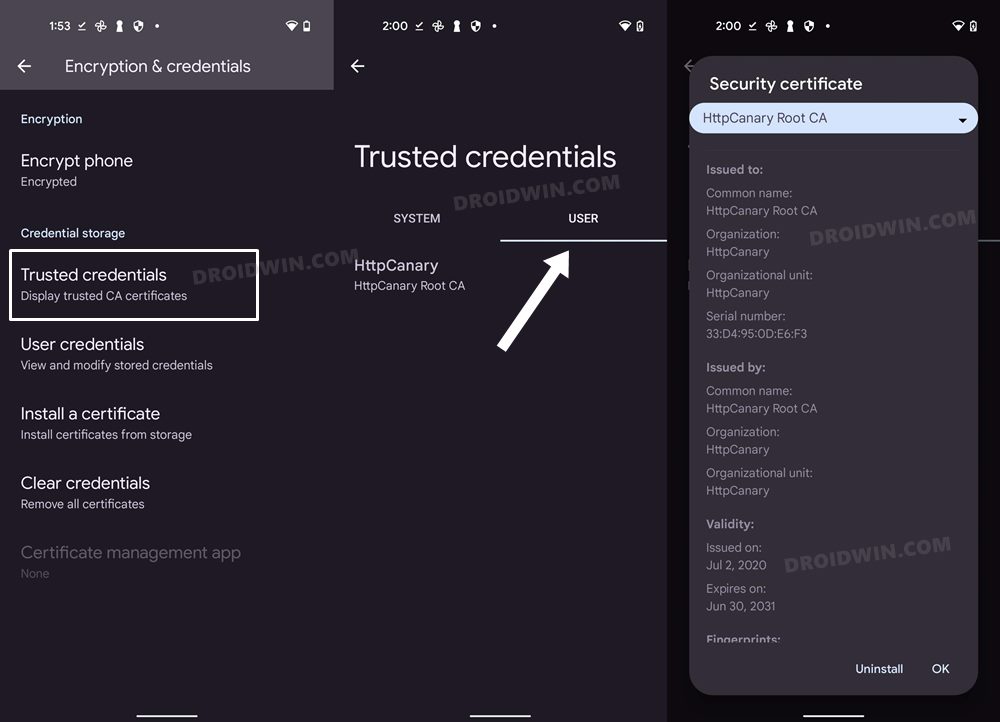 How to Install HttpCanary Certificate on Android DroidWin