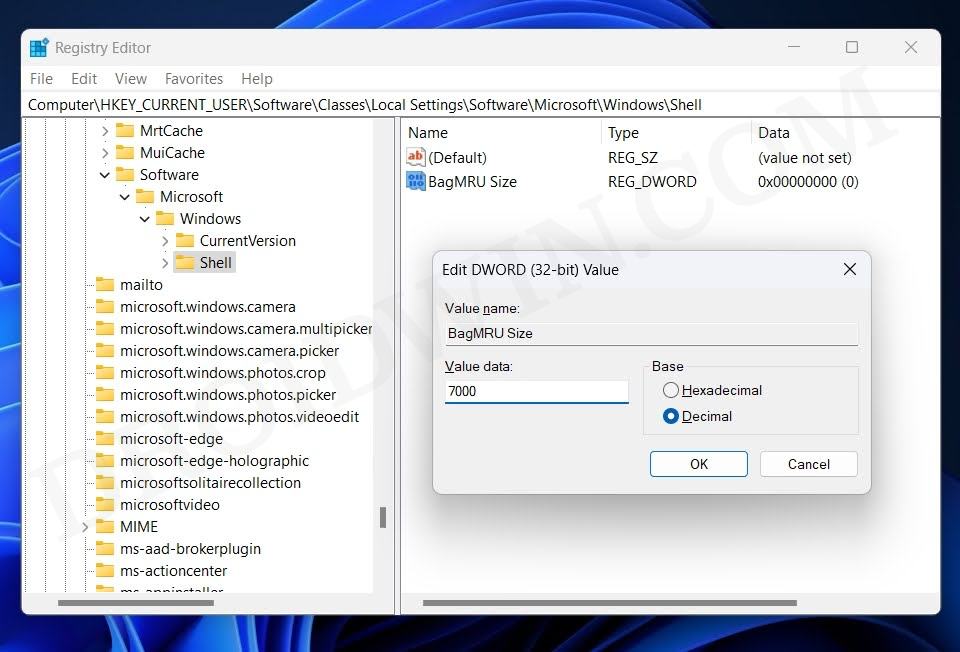 How to Increase Folder View Settings Cache Memory Size