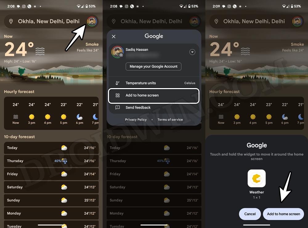 How to Create a Google Weather App Icon on Home Screen
