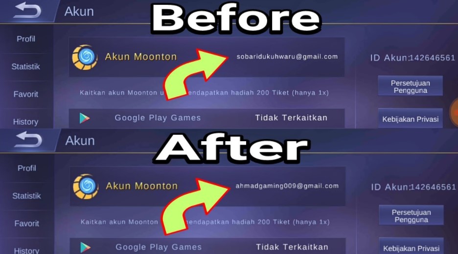 Cara Unbind Akun Mobile Legend Terlengkap Moonton, VK, FB