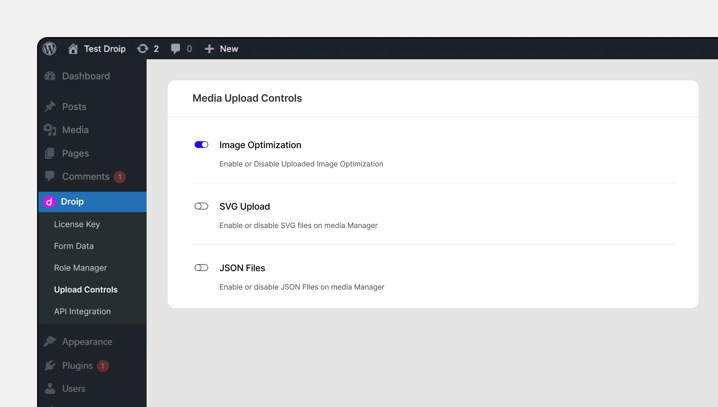 Media Upload Controls Droip Documentation