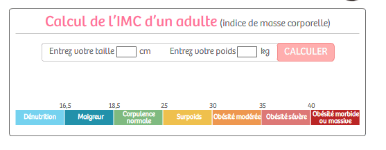 Calculer mon IMC Calcul de l'indice de masse corporelle