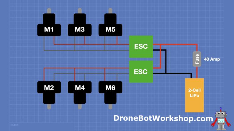 6-Wheel Rover - ESCs and Motor Wiring | DroneBot Workshop