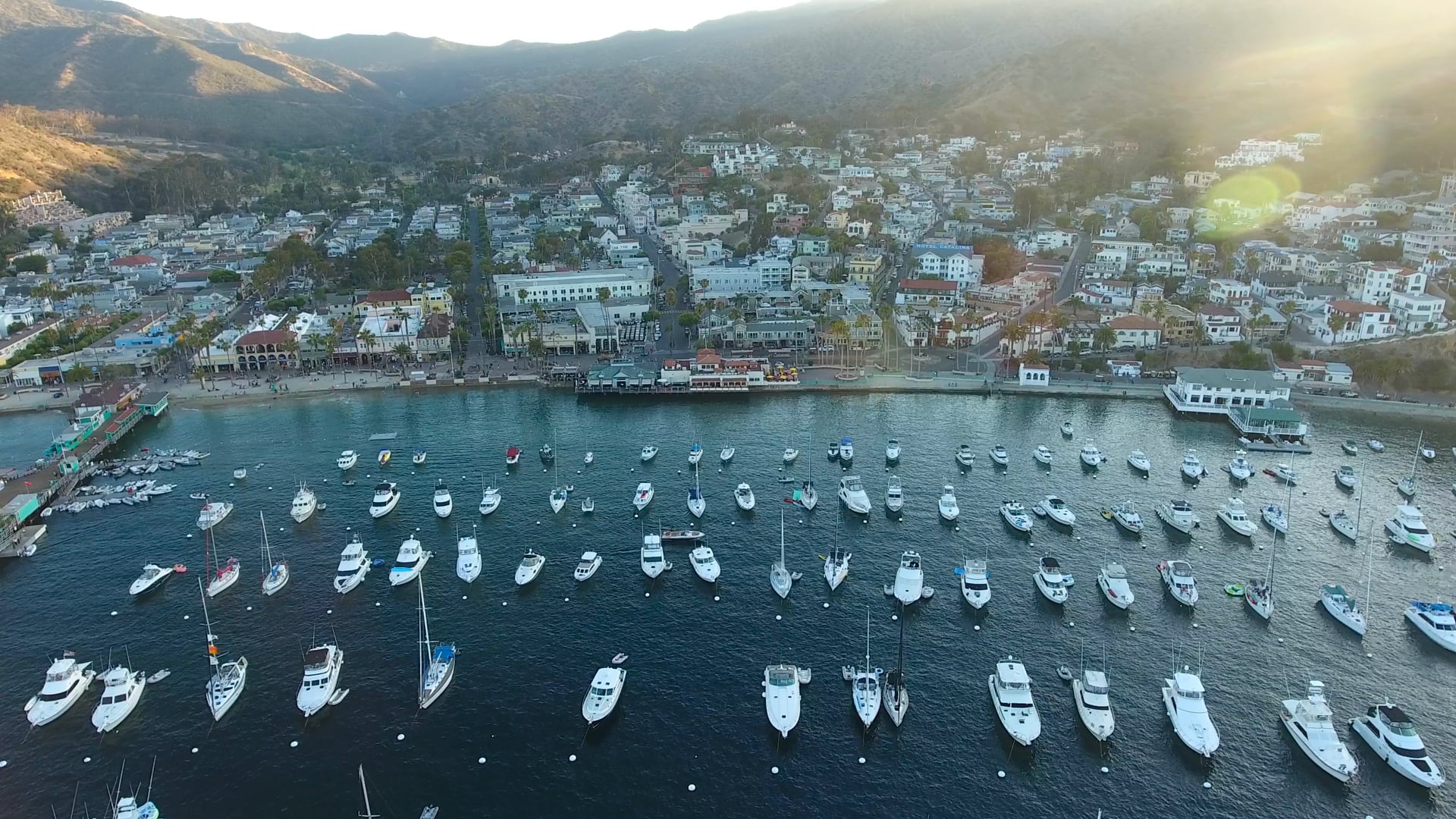 Aerial Drone Footage of Avalon City Sta. Catalina Island 1