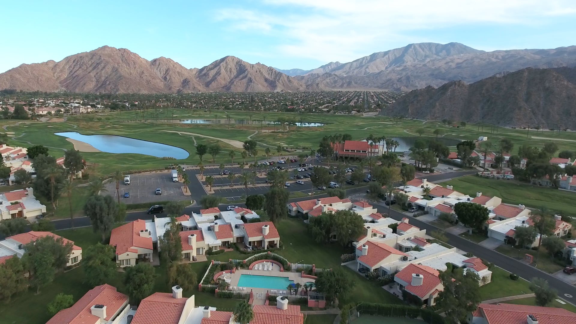 Aerial Drone Footage of La Quinta Resort City and Sta. Rosa Mountains 7