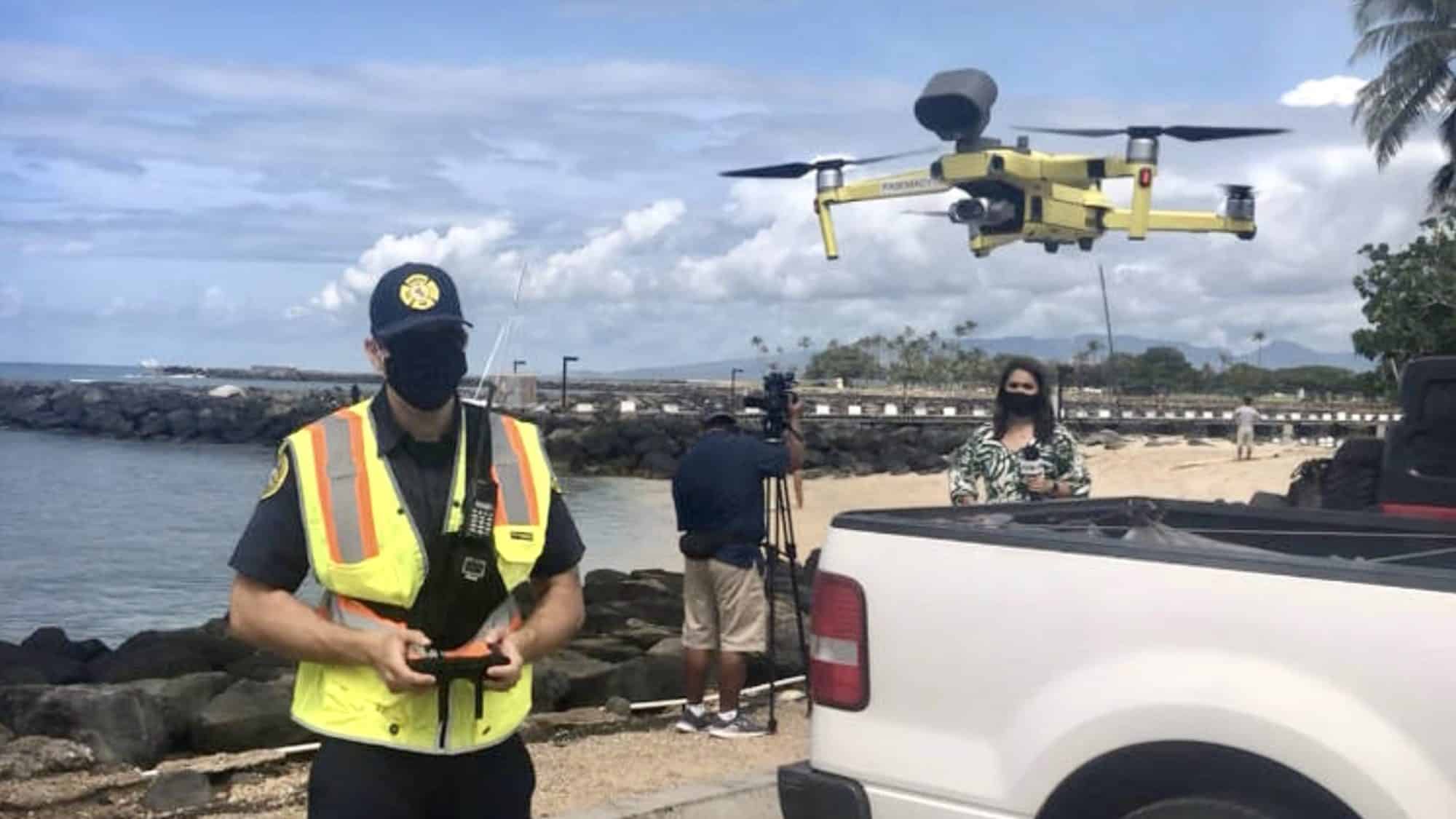 Honolulu Fire Department Uses Drones To Enforce Stayathome Order