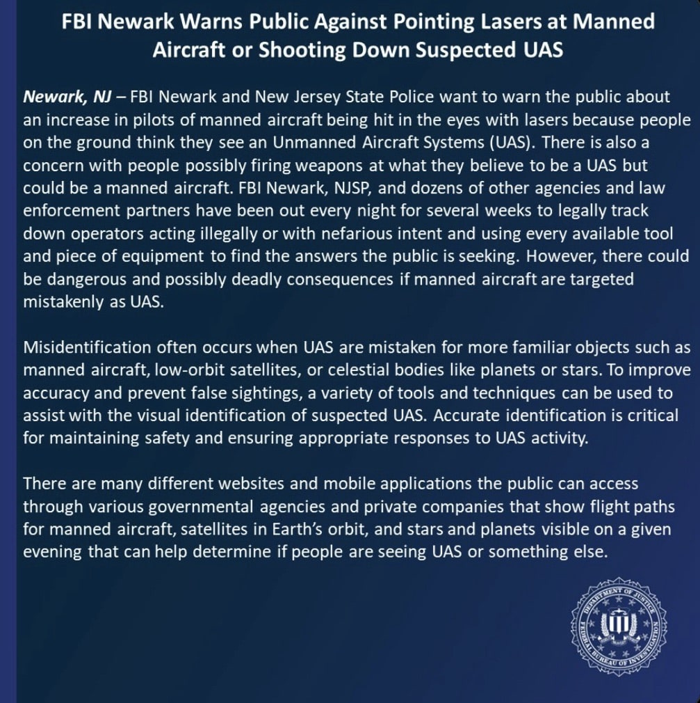 FBI Newark Warns Of Dangerous Trend Lasers And Weapons Targeting(03)