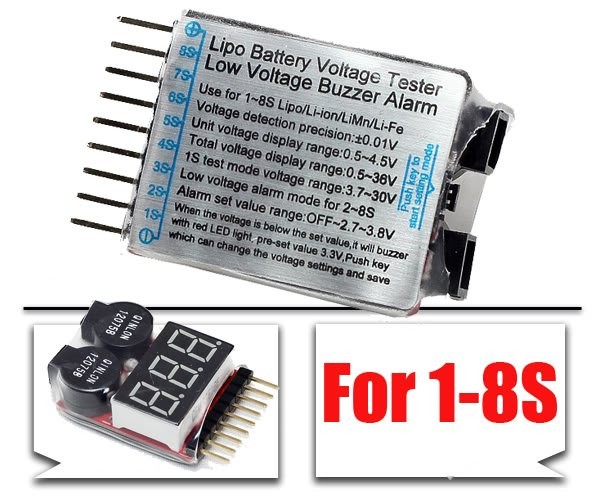 GPX Extreme: Battery tester with buzz alert for LiPo 1-8S
