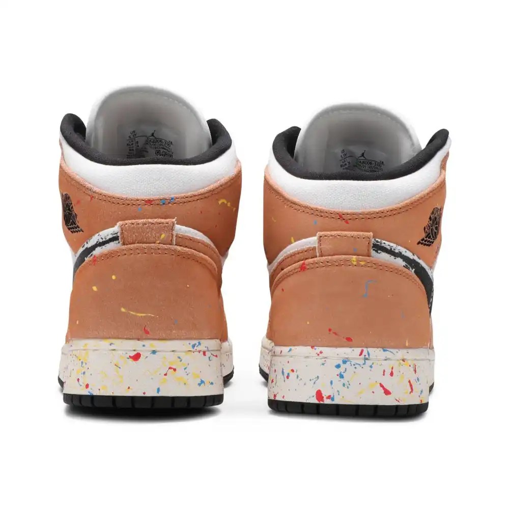 Air Jordan 1 Mid SE GS Brushstroke Paint Splatter