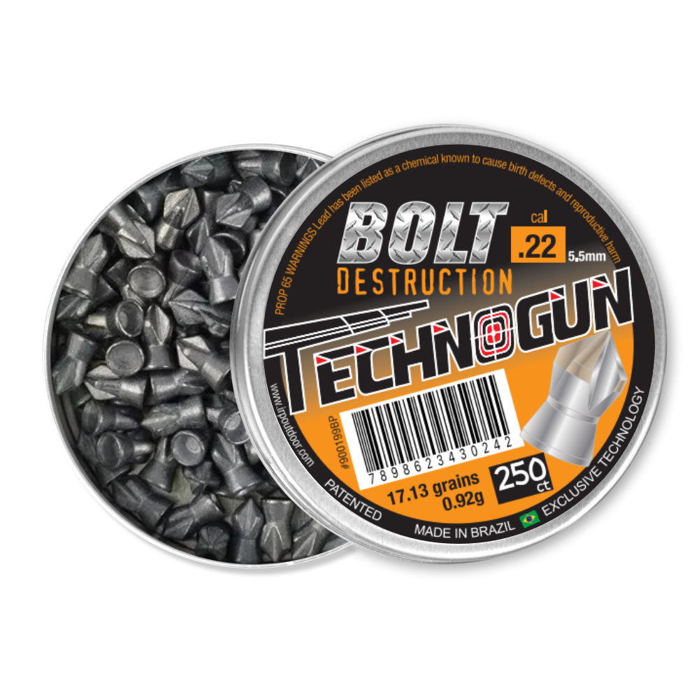 Technogun Bolt .22 cal (5.5mm) Lead Alloy Pellet Airgun Ammo 250 ct.