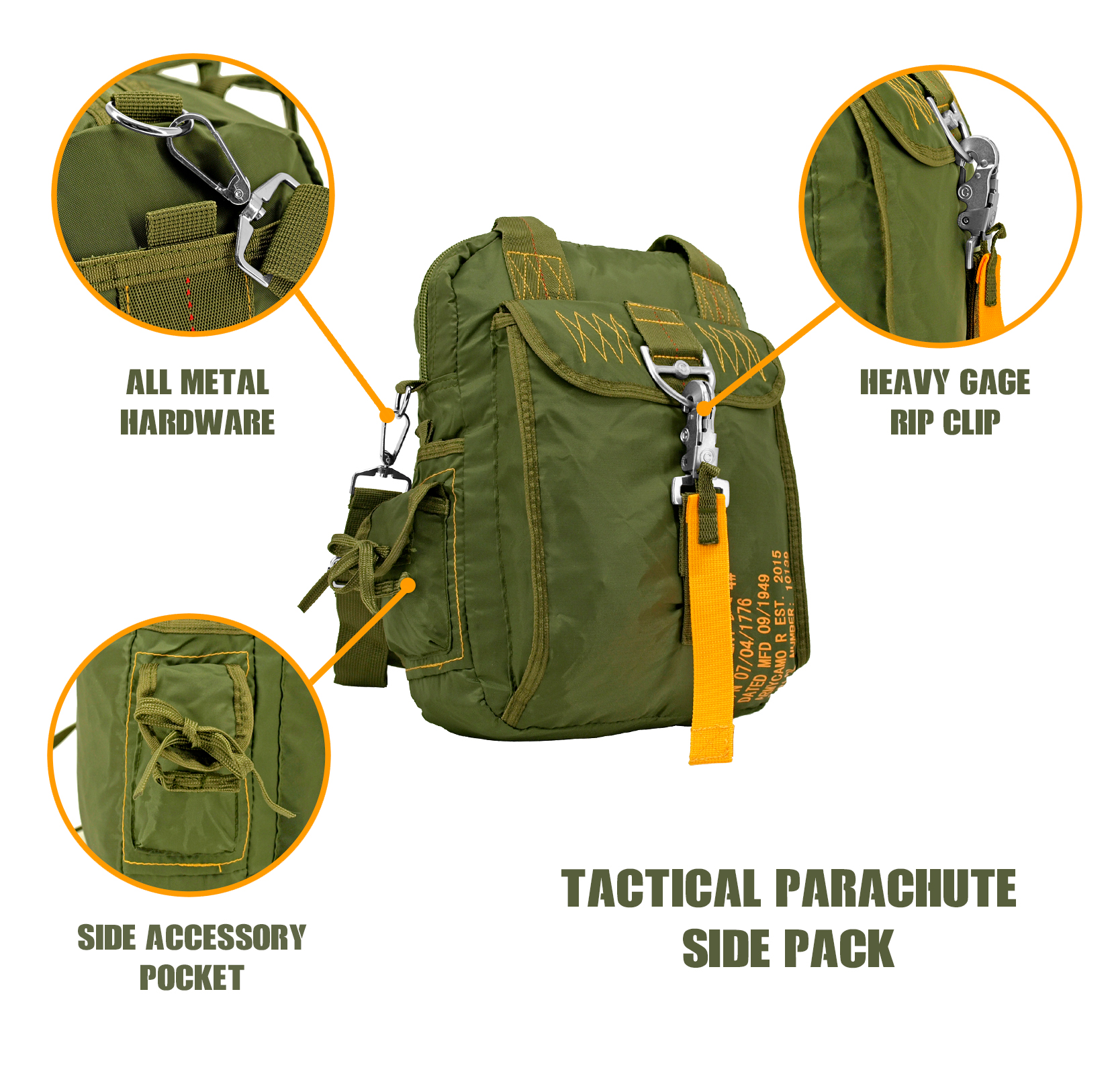 Tactical Parachute Side Pack Olive Green