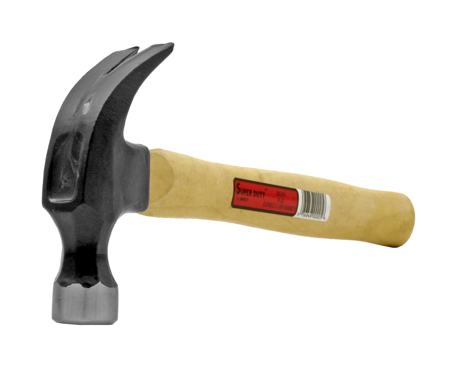16 oz. Hammer Head Curved Claw Hammer with Wooden Handle Braco