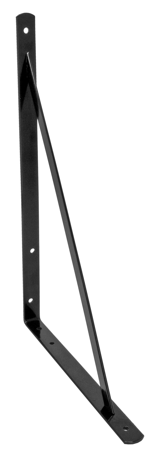 13" x 20" Black Shelf L Bracket with Strut