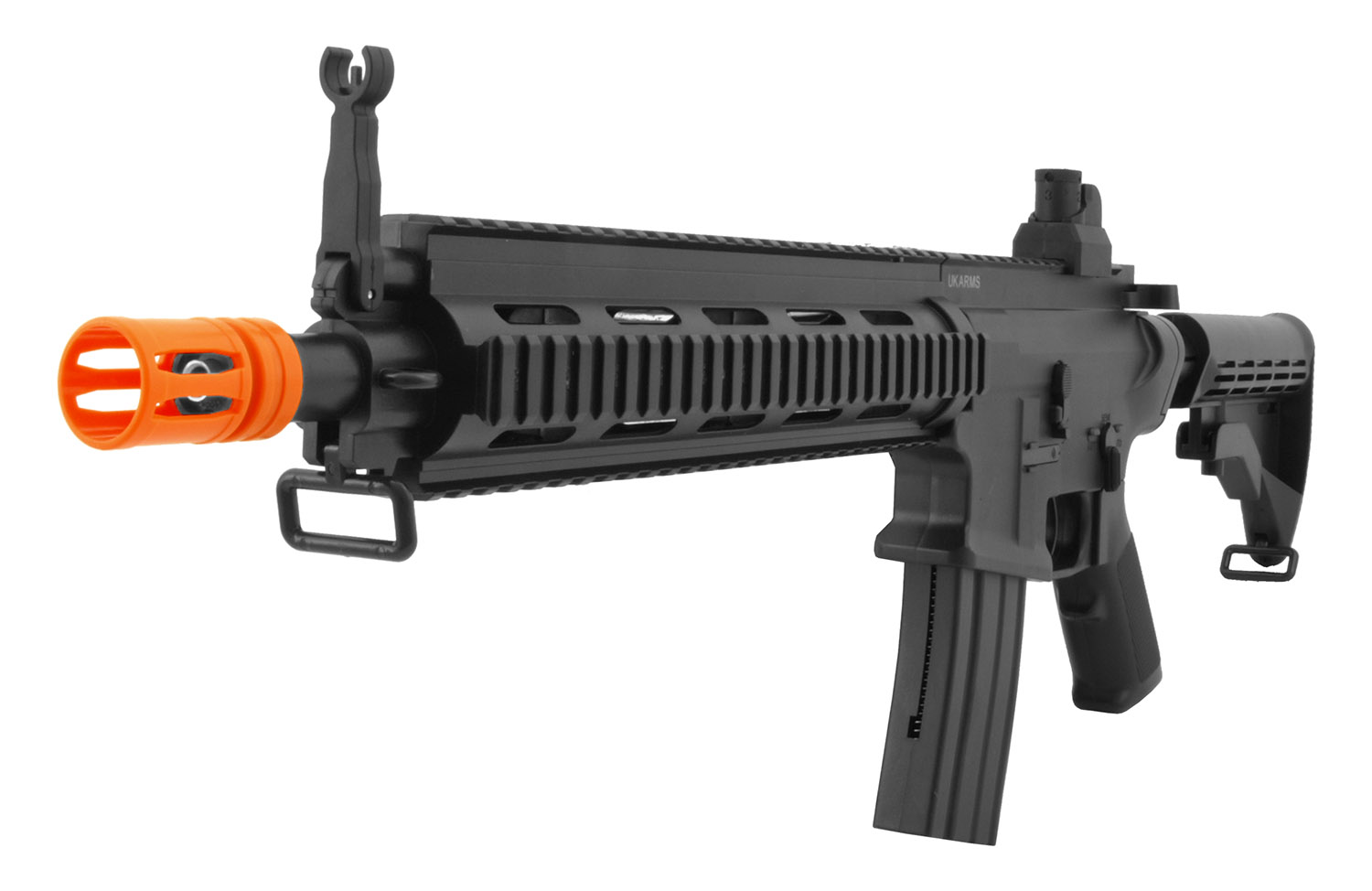 UK Arms P2215 M4 Quad Monolithic RIS Spring Airsoft Assault Rifle with