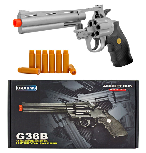 UKArms G36B Six Shooter Revolver Spring Powered Airsoft Pistol