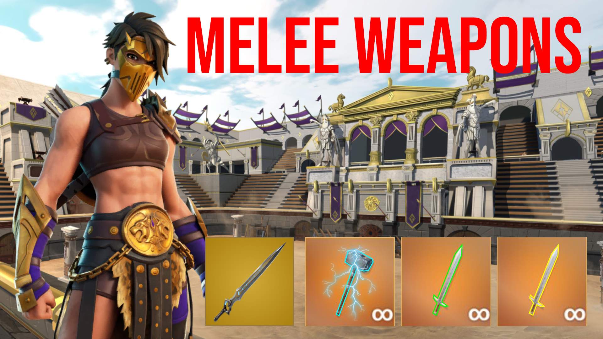 🗡️GLADIATORS MELEE WEAPONS Fortnite Creative Map Code Dropnite